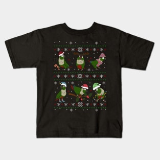 Green Cheeked Conure Ugly Christmas Kids T-Shirt